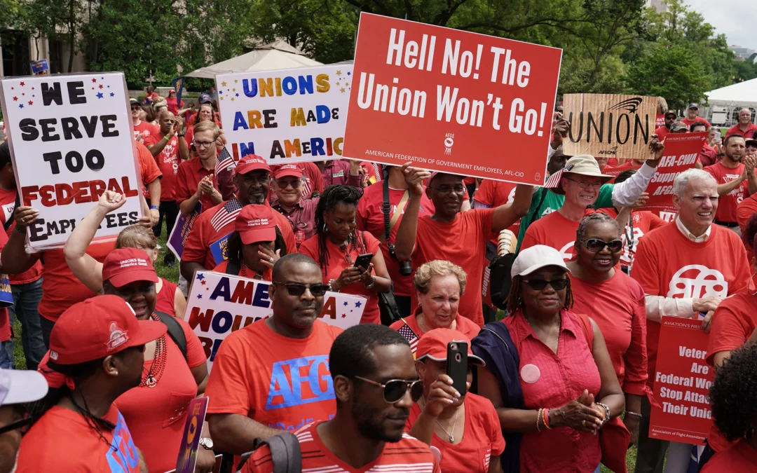 Pacifica Foundation Radio: Workers Face Hazards; Tech Threatens Rights; Federal Labor Unions Fight Back